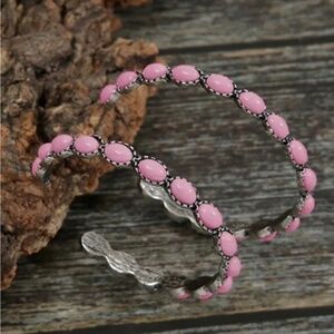 Vintage-Style Pink Gem Hoops